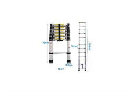 Aluminium Teleskopleiter bis 3.8 m - 13 Sprossen