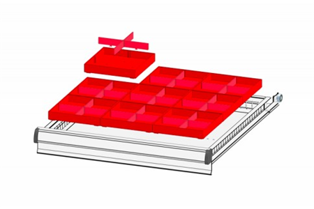 Boxen - Set Kunststoffeinteilungen (27x27, v25)
