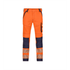 DASSY® ARUBA, Stretch-Warnschutzhose neonorange/dunkelblau - Gr. 42