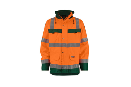 DASSY® ATLANTIS, Warnschutz Regenparka neonorange/flaschengrün - Gr. 3XL