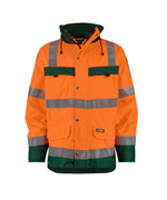 DASSY® ATLANTIS, Warnschutz Regenparka neonorange/flaschengrün - Gr. 3XL