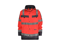 DASSY® ATLANTIS, Warnschutz Regenparka neonrot/zementgrau