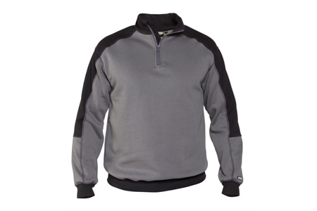 DASSY® BASIEL Sweatshirt mit Stehkragen, zementgrau/schwarz - Gr. L