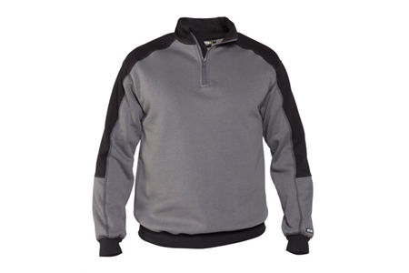 DASSY® BASIEL Sweatshirt mit Stehkragen, zementgrau/schwarz - Gr. M