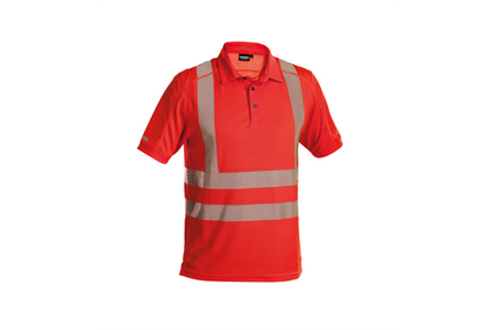 DASSY® BRANDON, Warnschutz UV-Poloshirt neonrot - Gr. 3XL