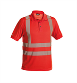 DASSY® BRANDON, Warnschutz UV-Poloshirt neonrot - Gr. 3XL