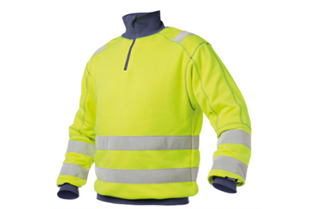 DASSY® DENVER, Warnschutz Sweatshirt neongelb/dunkelblau - Gr. 4XL