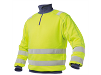 DASSY® DENVER, Warnschutz Sweatshirt neongelb/dunkelblau