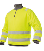 DASSY® DENVER, Warnschutz-Sweatshirt neongelb/zementgrau - Gr. 3XL