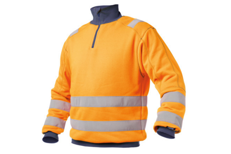 DASSY® DENVER, Warnschutz Sweatshirt neonorange/dunkelblau - Gr. XL