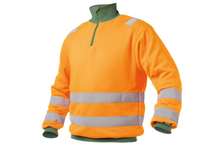 DASSY® DENVER, Warnschutz-Sweatshirt neonorange/flaschengrün - Gr. XL
