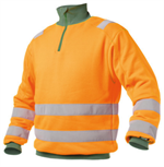 DASSY® DENVER, Warnschutz-Sweatshirt neonorange/flaschengrün - Gr. XL