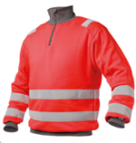 DASSY® DENVER, Warnschutz-Sweatshirt neonrot/zementgrau - Gr. 3XL