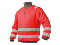 DASSY® DENVER, Warnschutz-Sweatshirt neonrot/zementgrau