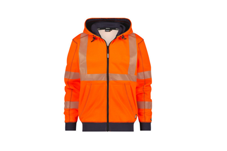 DASSY® EVANS, Warnschutz Kapuzensweatshirt neonorange/dunkelblau - Gr. L