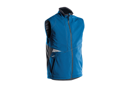 DASSY® FUSION, Softshell-Weste azurblau/anthrazitgrau - Gr. 3XL