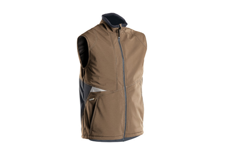 DASSY® FUSION, Softshell-Weste lehmbraun/anthrazitgrau - Gr. 3XL