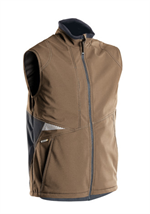 DASSY® FUSION, Softshell-Weste lehmbraun/anthrazitgrau - Gr. 3XL