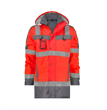 DASSY® LIMASOL, Warnschutz Parka neonrot/zementgrau - Gr. 3XL