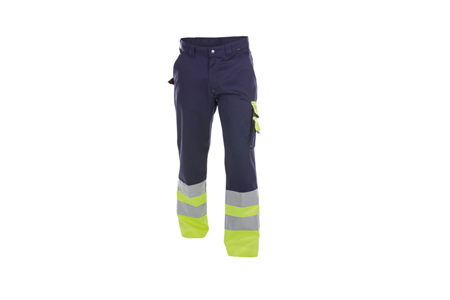 DASSY® OMAHA, Warnschutzhose dunkelblau/neongelb - Gr. 44