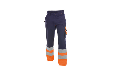 DASSY® OMAHA, Warnschutzhose dunkelblau/neonorange - Gr. 44