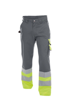 DASSY® OMAHA, Warnschutzhose zementgrau/neongelb - Gr. 42