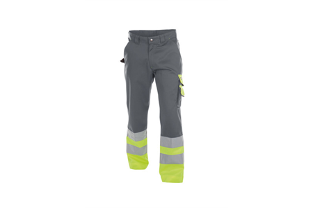 DASSY® OMAHA, Warnschutzhose zementgrau/neongelb - Gr. 44