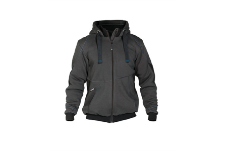 DASSY® PULSE, Sweatshirt-Jacke anthrazitgrau/schwarz - Gr. 3XL