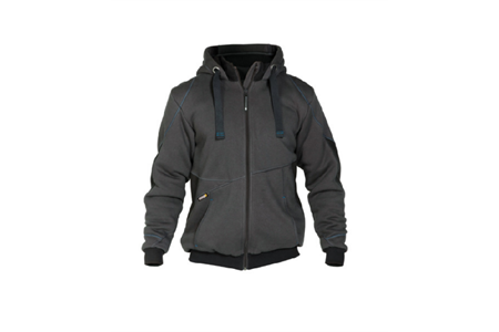 DASSY® PULSE, Sweatshirt-Jacke anthrazitgrau/schwarz - Gr. L