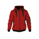 DASSY® PULSE, Sweatshirt-Jacke rot/schwarz - Gr. 3XL