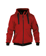 DASSY® PULSE, Sweatshirt-Jacke rot/schwarz - Gr. 4XL
