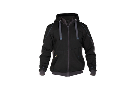 DASSY® PULSE, Sweatshirt-Jacke schwarz/anthrazitgrau - Gr. XL