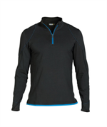DASSY® SONIC, Langarm-Shirt schwarz/azurblau - Gr. 3XL
