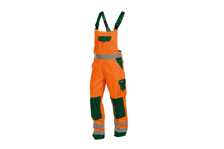 DASSY® TOULOUSE, Warnschutz-Latzhose neonorange/flaschengrün - Gr. 44