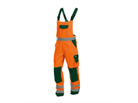 DASSY® TOULOUSE, Warnschutz-Latzhose neonorange/flaschengrün