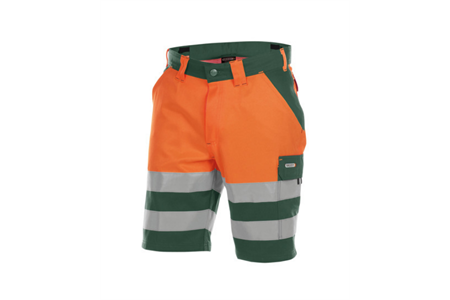 DASSY® VENNA, Warnschutz-Short flaschengrün/neonorange - Gr. 44