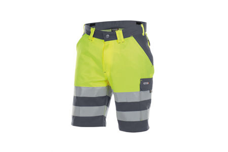 DASSY® VENNA, Warnschutz-Short zementgrau/neongelb - Gr. 44