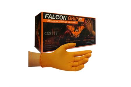 Einweg-Nitrilhandschuh "FALCON GRIP" - orange - Gr. L