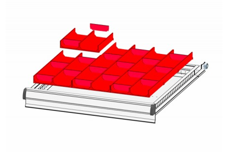 Mulden - Set Kunststoffeinteilungen (27x27, 2-teilig)