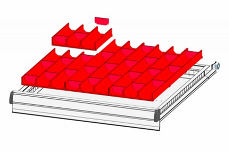 Mulden - Set Kunststoffeinteilungen (27x27, 3-teilig)