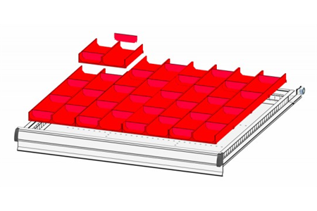 Mulden - Set Kunststoffeinteilungen (36x36, 2-teilig)
