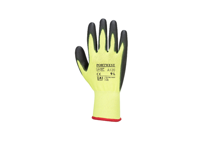 PU-Beschichteter-Handschuh - gelb/schwarz - Gr. XS