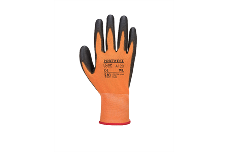PU-Beschichteter-Handschuh - orange/schwarz - Gr. XS